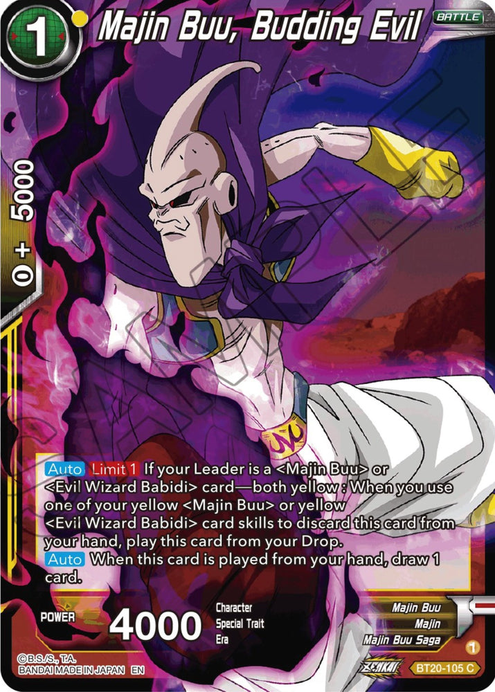 Majin Buu, Budding Evil (BT20-105) [Power Absorbed]