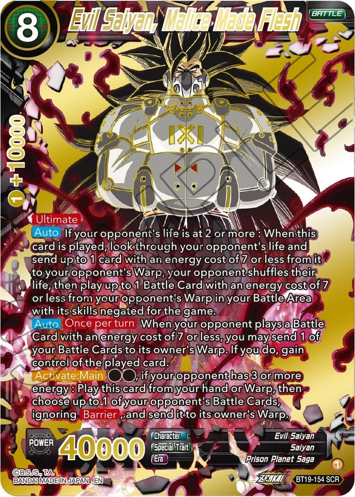 Evil Saiyan, Malice Made Flesh (BT19-154) [Fighter's Ambition]