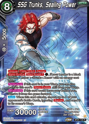 SSG Trunks, Sealing Power (BT21-134) [Wild Resurgence]