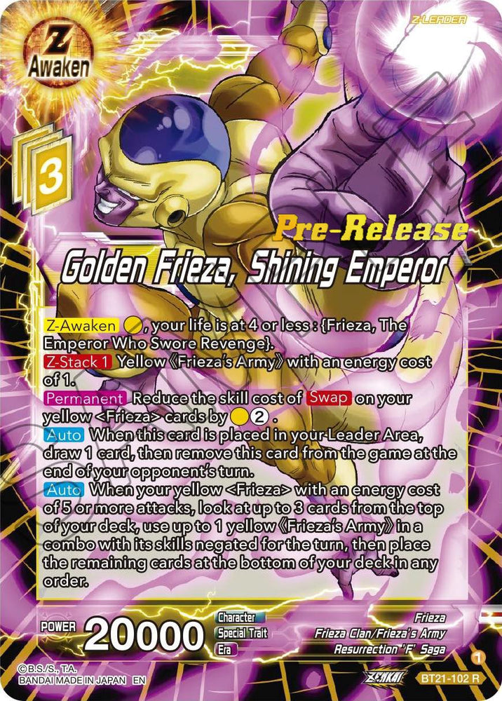 Golden Frieza, Shining Emperor (BT21-102) [Wild Resurgence Pre-Release Cards]