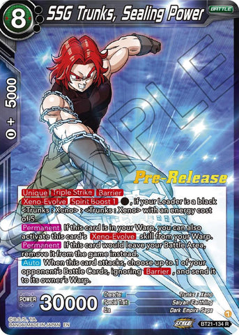 SSG Trunks, Sealing Power (BT21-134) [Wild Resurgence Pre-Release Cards]