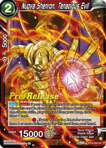 Nuova Shenron, Tenacious Evil (BT18-024) [Dawn of the Z-Legends Prerelease Promos]