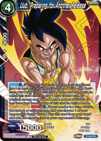 Uub, Preparing for Another Release (Zenkai Series Tournament Pack Vol.4) (P-504) [Tournament Promotion Cards]