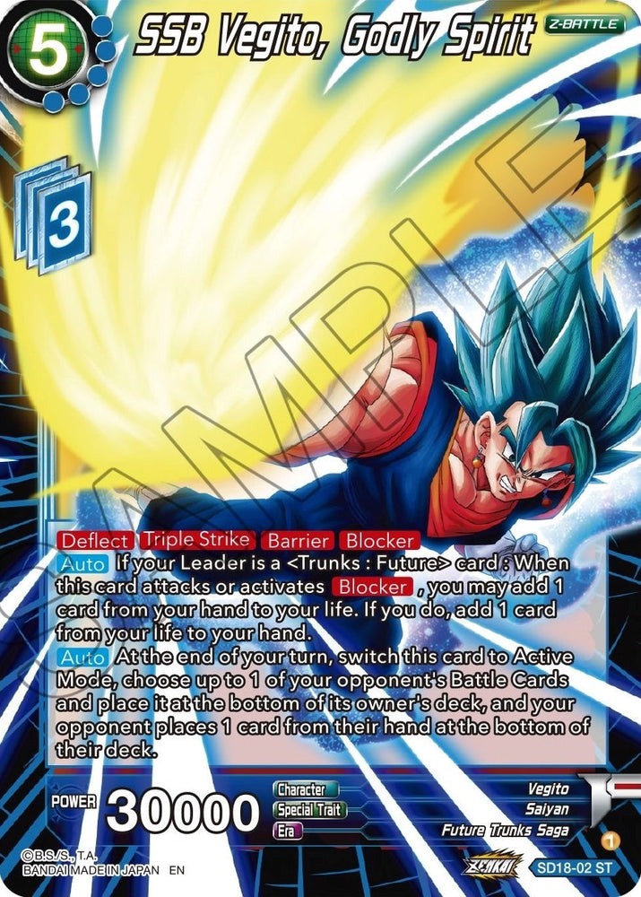 SSB Vegito, Godly Spirit (SD18-02) [Dawn of the Z-Legends]