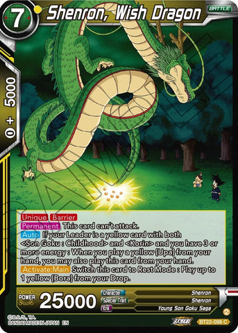 Shenron, Wish Dragon (BT22-098) [Critical Blow]