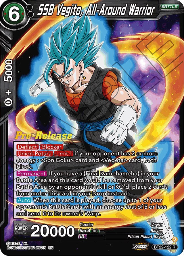 SSB Vegito, All-Around Warrior (BT22-122) [Critical Blow Prerelease Promos]