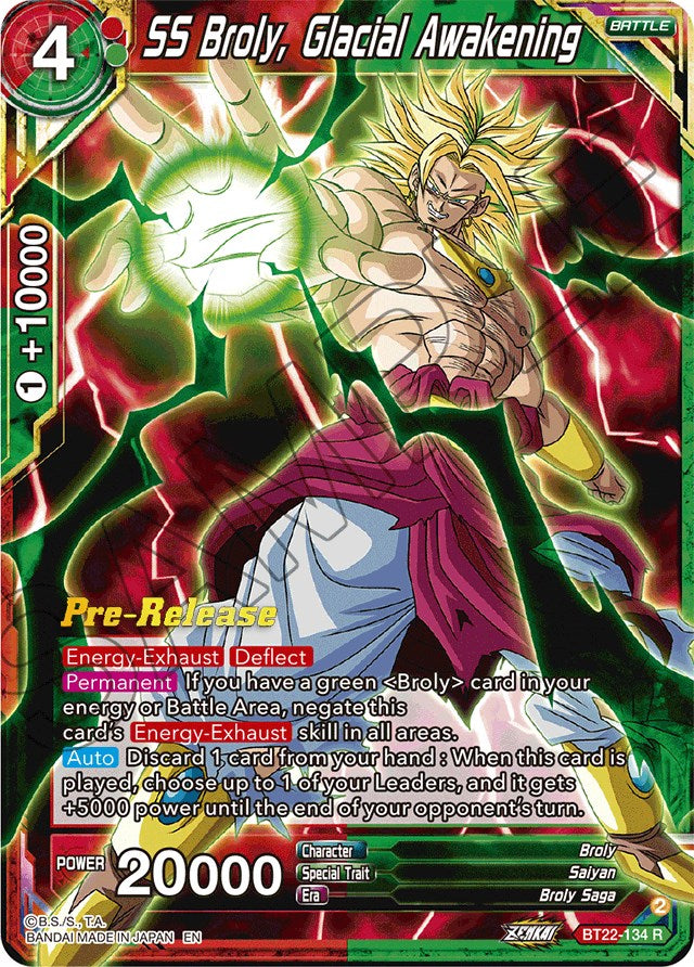 SS Broly, Glacial Awakening (BT22-134) [Critical Blow Prerelease Promos]