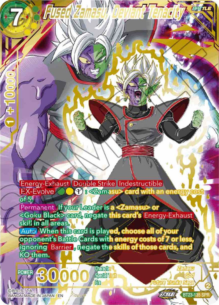 Fused Zamasu, Deviant Tenacity (SPR) (BT23-135) [Perfect Combination]