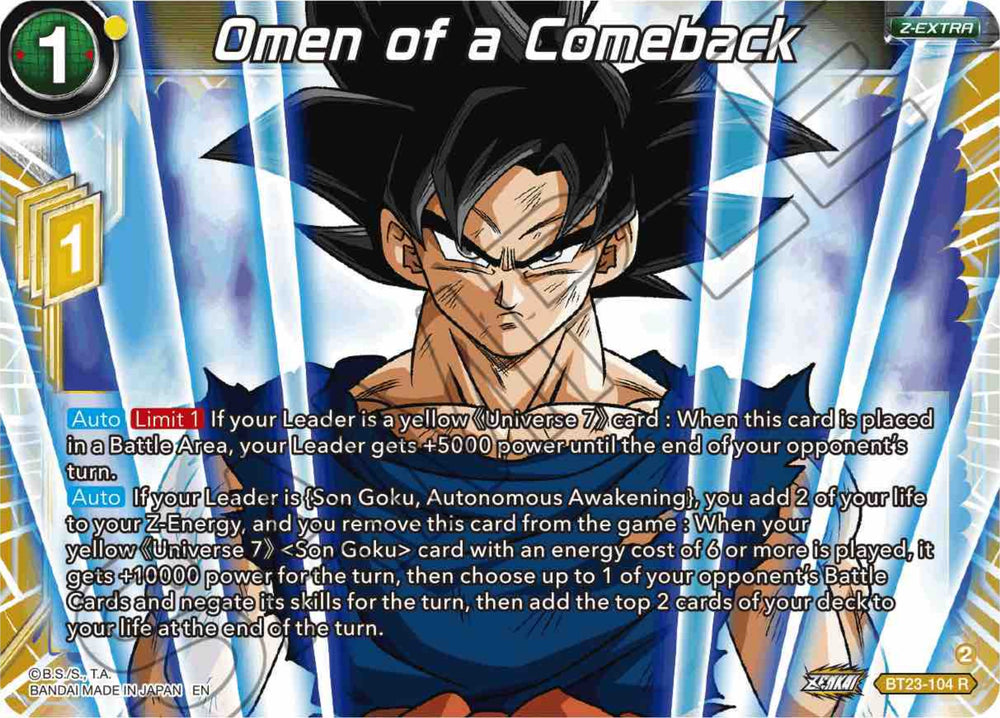 Omen of a Comeback (BT23-104) [Perfect Combination]