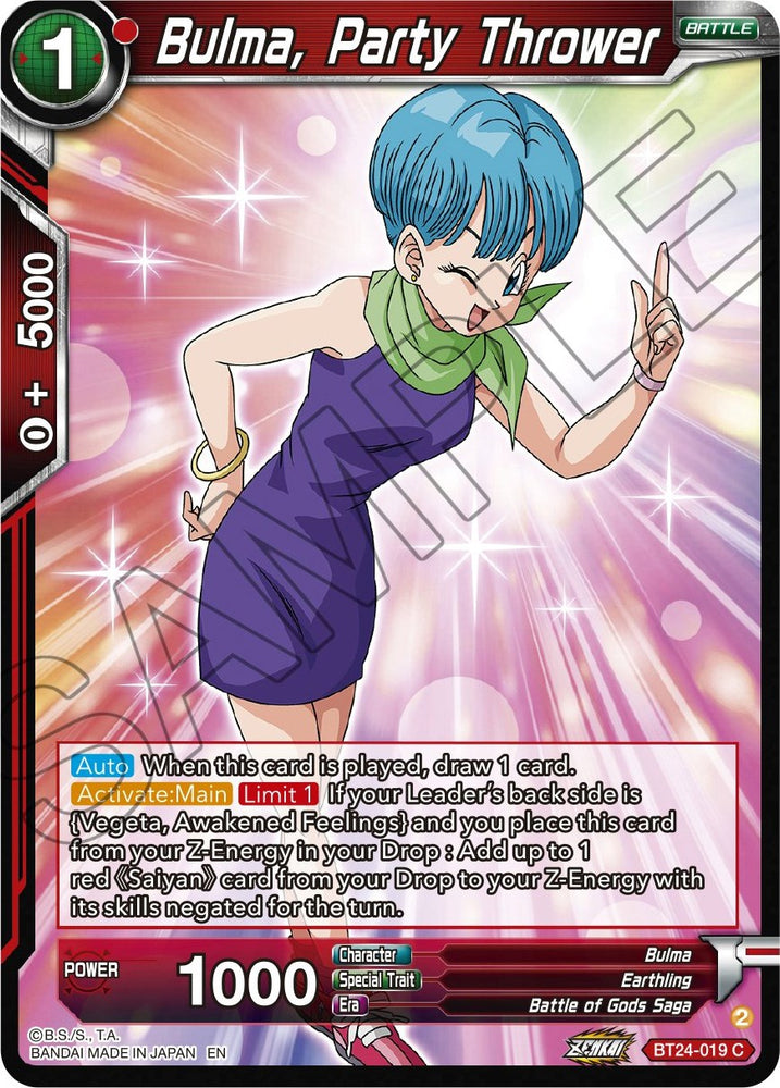 Bulma, Party Thrower (BT24-019) [Beyond Generations]