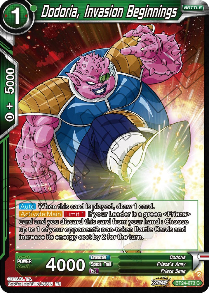 Dodoria, Invasion Beginnings (BT24-073) [Beyond Generations]