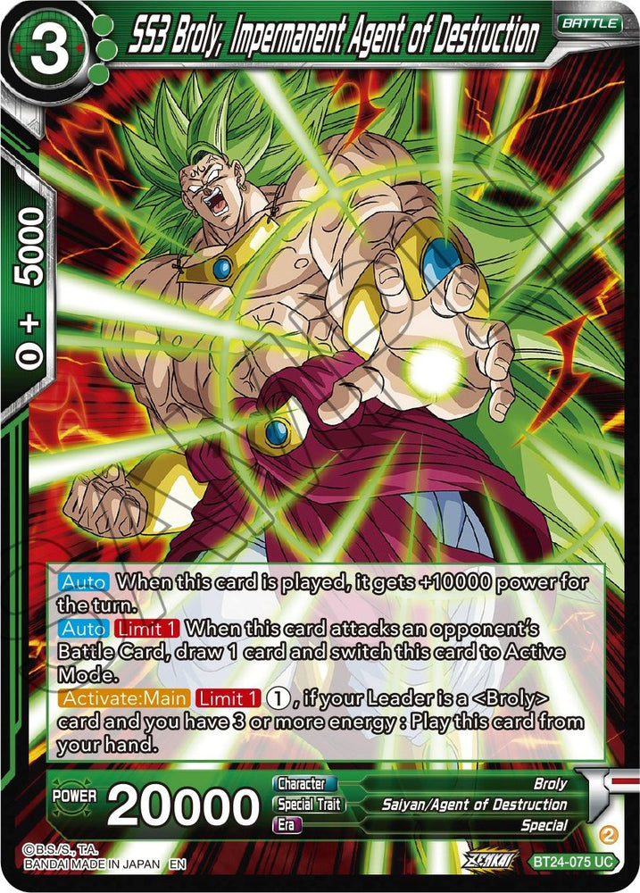 SS3 Broly, Impermanent Agent of Destruction (BT24-075) [Beyond Generations]