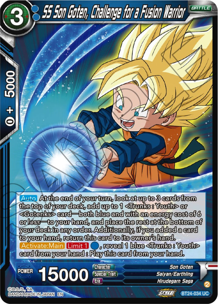 SS Son Goten, Challenge for a Fusion Warrior (BT24-034) [Beyond Generations]