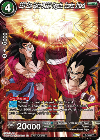 SS4 Son Goku & SS4 Vegeta, Combo Attack (Zenkai Series Tournament Pack Vol.7) (P-585) [Tournament Promotion Cards]