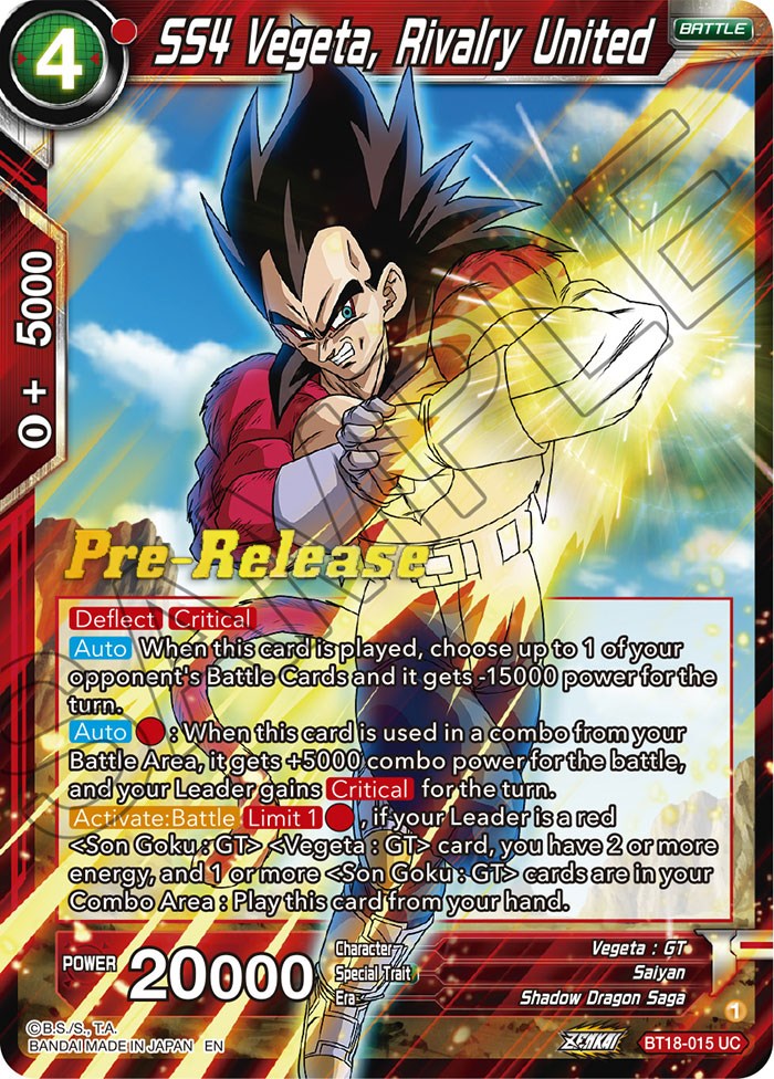 SS4 Vegeta, Rivalry United (BT18-015) [Dawn of the Z-Legends Prerelease Promos]