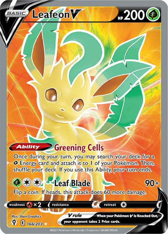 Leafeon V (166/203) [Sword & Shield: Evolving Skies]