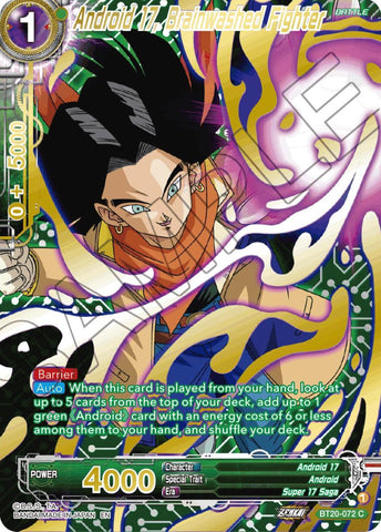 Android 17, Brainwashed Fighter (Gold-Stamped) (BT20-072) [Power Absorbed]