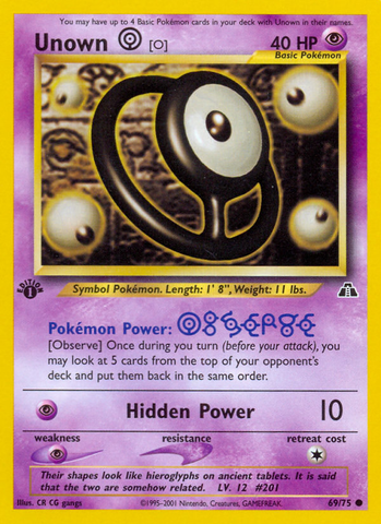 Unown [O] (69/75) [Neo Discovery 1st Edition]