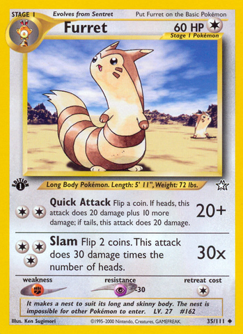 Furret (35/111) [Neo Genesis 1st Edition]