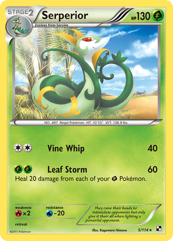 Serperior (5/114) (Green Tornado) (Theme Deck Exclusive) [Black & White: Base Set]