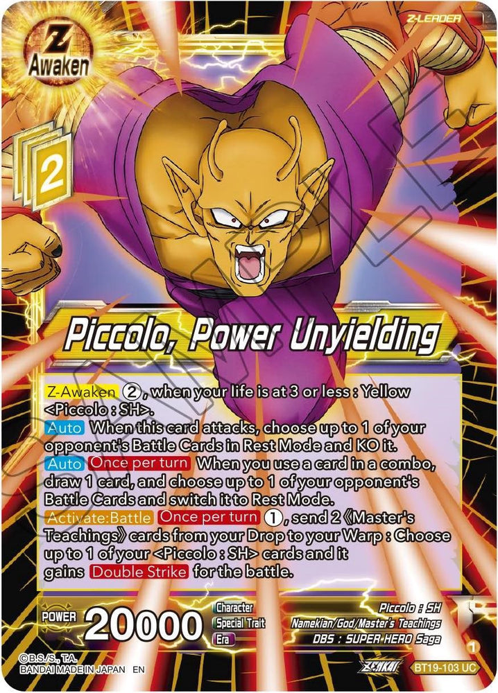 Piccolo, Power Unyielding (BT19-103) [Fighter's Ambition]