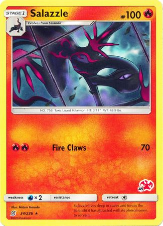 Salazzle (34/236) (Charizard Stamp #49) [Battle Academy 2020]