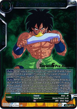 Broly, Unrealized Ambition (BT6-063_PR) [Destroyer Kings Prerelease Promos]