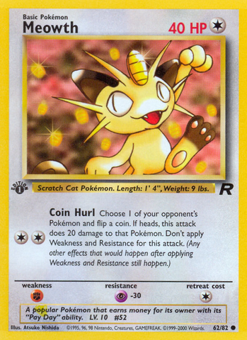 Meowth (62/82) [Team Rocket 1st Edition]