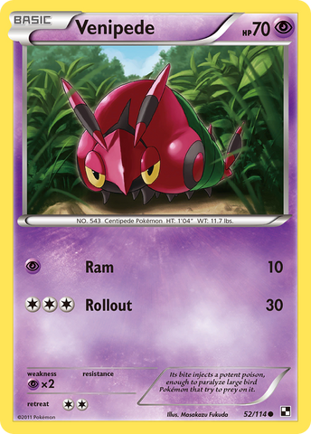 Venipede (52/114) [Black & White: Base Set]