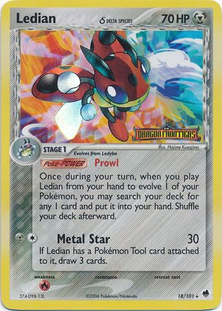 Ledian (18/101) (Delta Species) (Stamped) [EX: Dragon Frontiers]