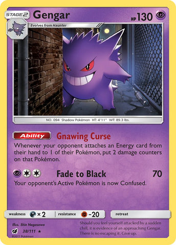 Gengar (38/111) (Prerelease Kit Exclusive) (Theme Deck Exclusive) [Sun & Moon: Crimson Invasion]