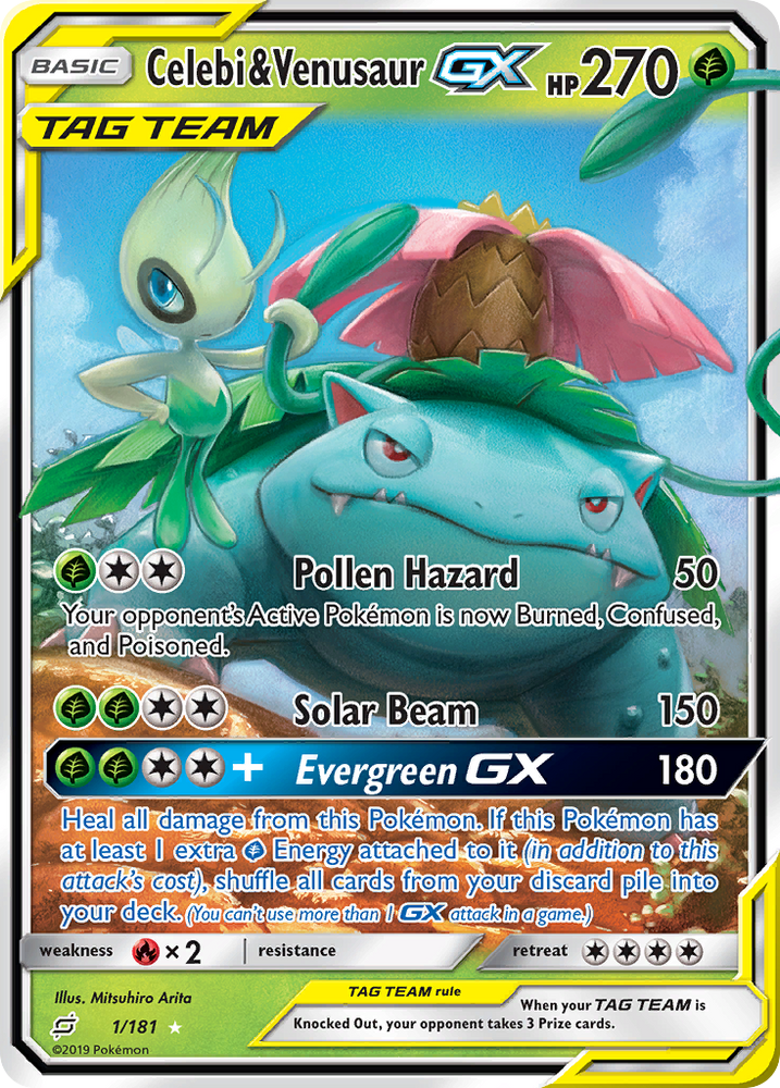 Celebi & Venusaur GX (1/181) [Sun & Moon: Team Up]