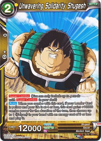 Unwavering Solidarity Shugesh (BT3-100) [Cross Worlds]