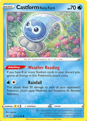 Castform Rainy Form (033/198) [Sword & Shield: Chilling Reign]